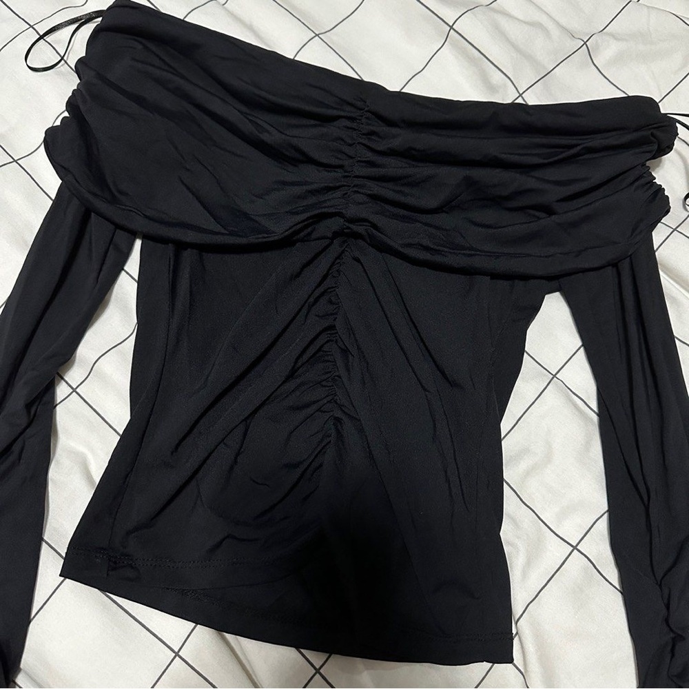 Zara Black Off-Shoulder Top